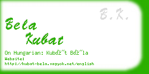 bela kubat business card